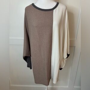 Two-Tone Brown and Cream Sweater